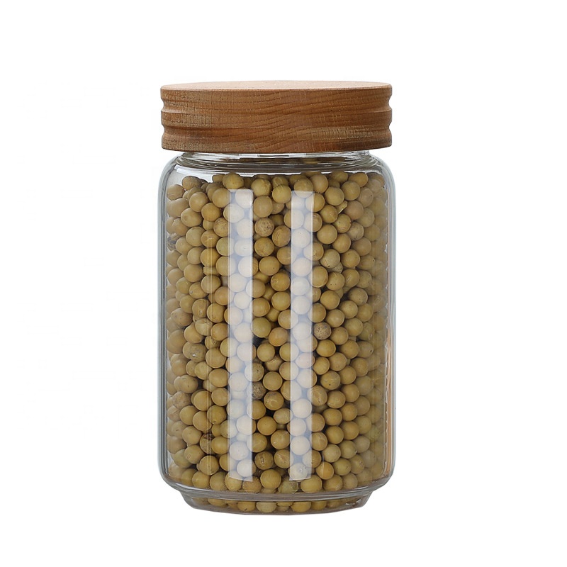 NEW 450ml Borosilicate Glass Food Storage Container Glass Jars Bamboo lid