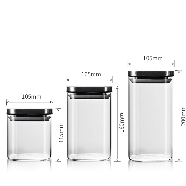 NEW 500ml China Glass Jars Borosilicate Glass Jar Metal