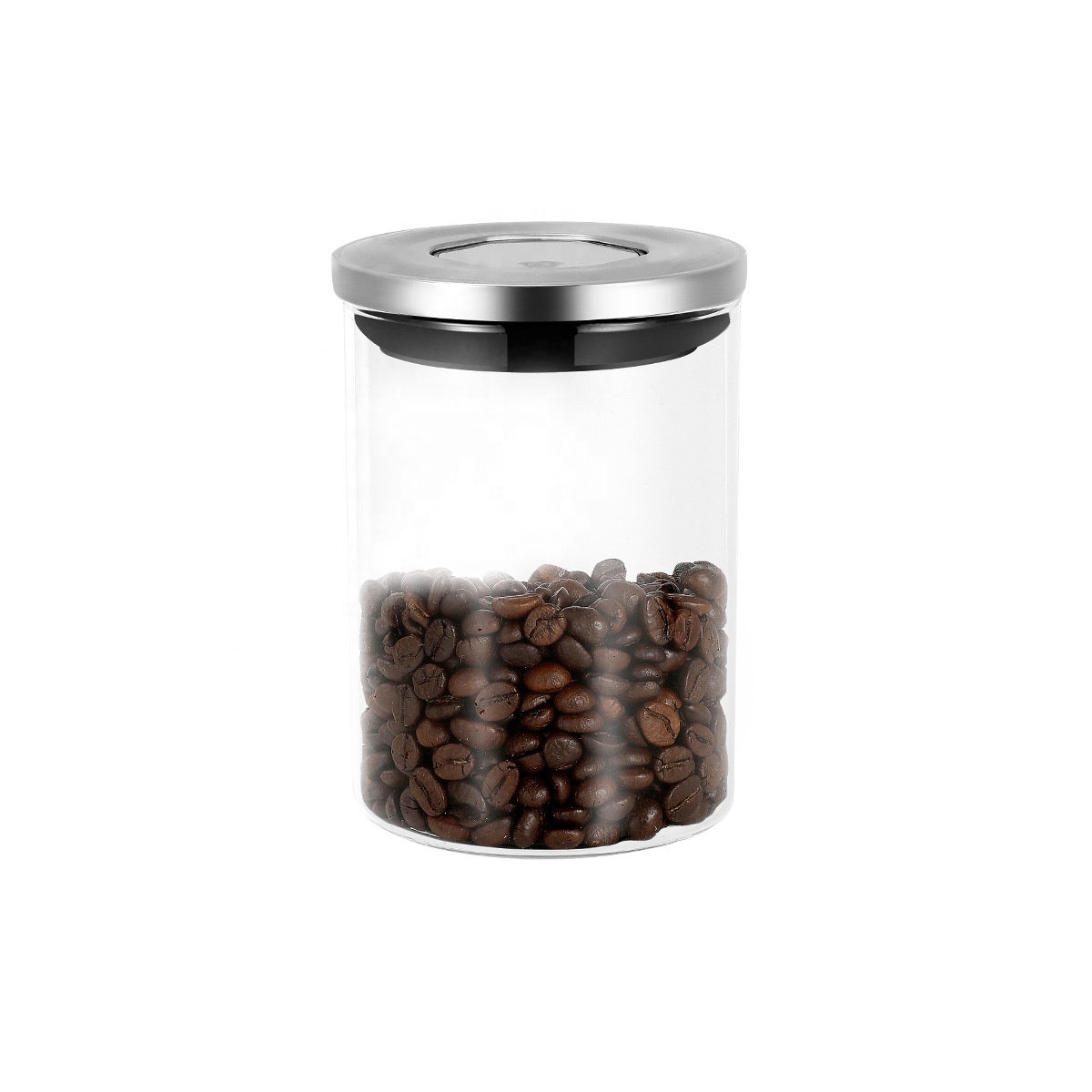 NEW 500ml Round Glass Jar Air Tight Borosilicate Glass Jar Metal
