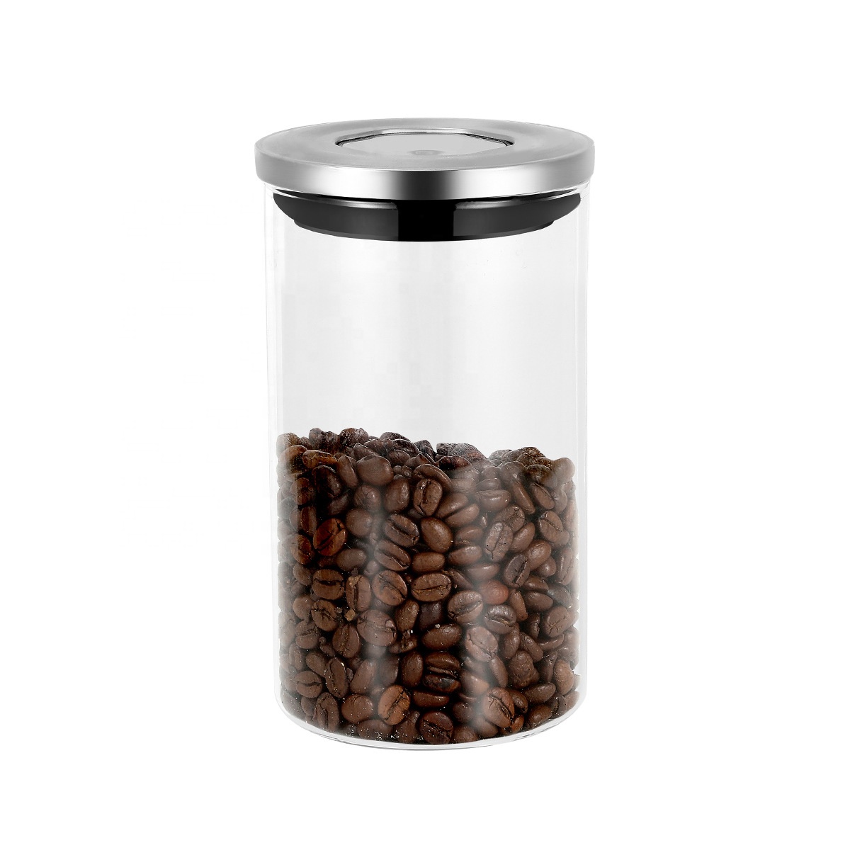 NEW 500ml Round Glass Jar Air Tight Borosilicate Glass Jar Metal