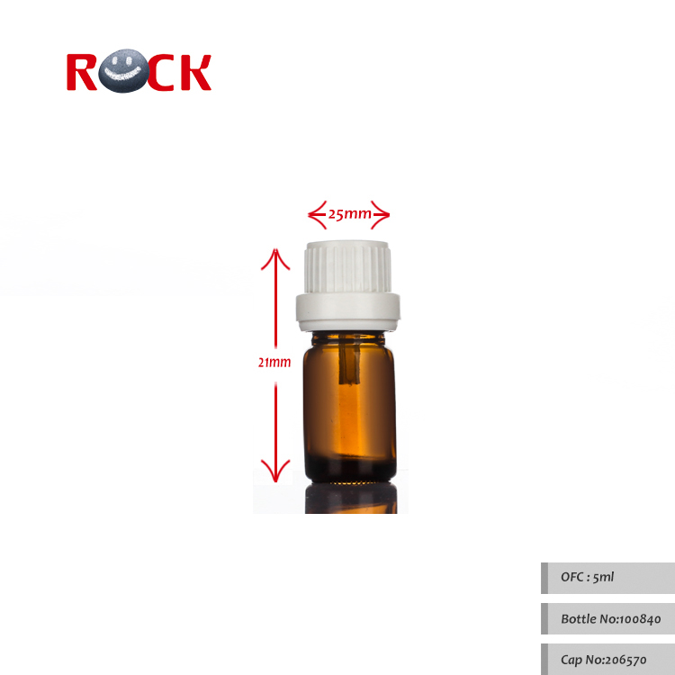 NEW 5ml brown mini glass bottle of essential oil