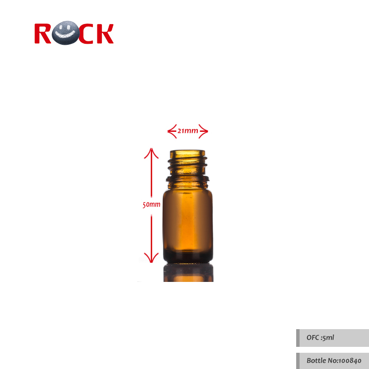 NEW 5ml brown mini glass bottle of essential oil