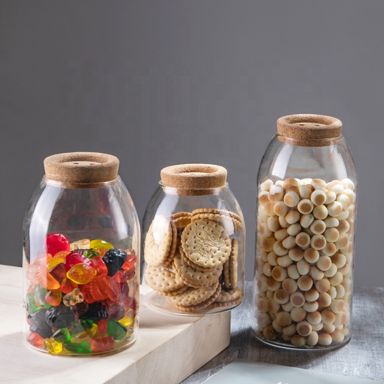 NEW 750ml Storage Borosilicate Glass Jar with Cork Lid