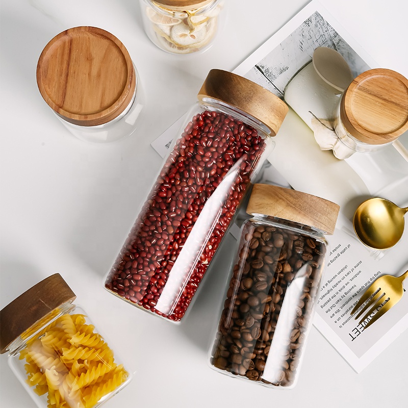 NEW 8oz Round Borosilicate Glass Storage Jar with Bamboo Lid Glass Jar Screw on Lid