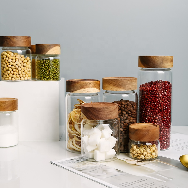 NEW 9oz Straight Borosilicate Glass Jar with Bamboo Lid Glass Food Container