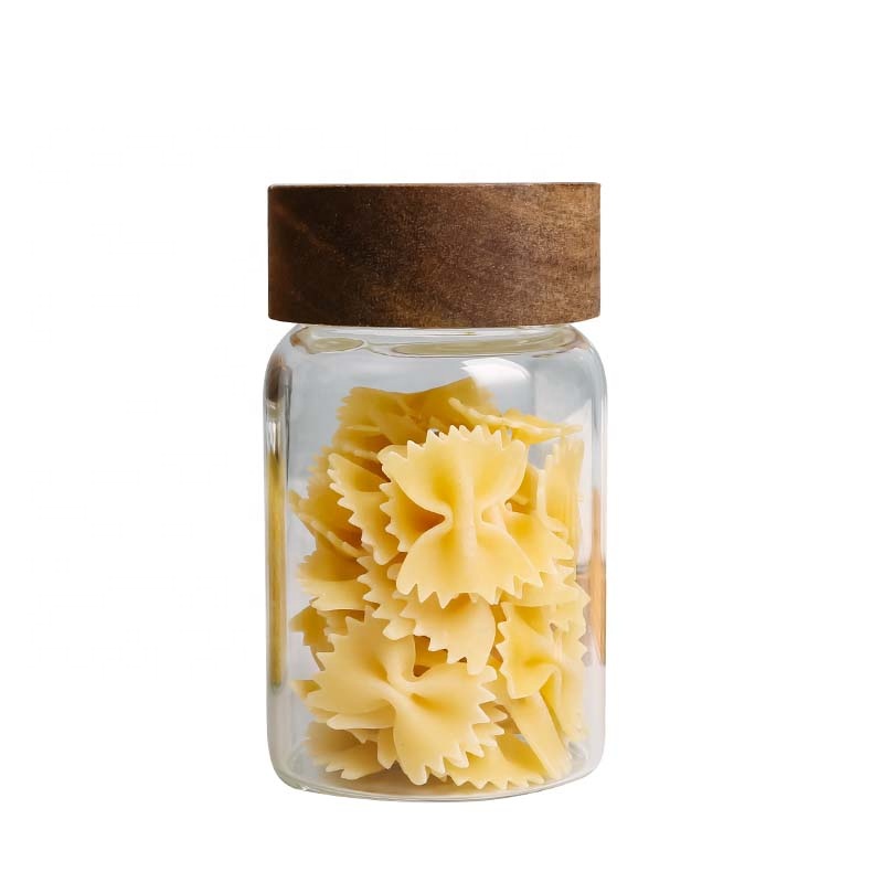NEW 9oz Straight Borosilicate Glass Jar with Bamboo Lid Glass Food Container