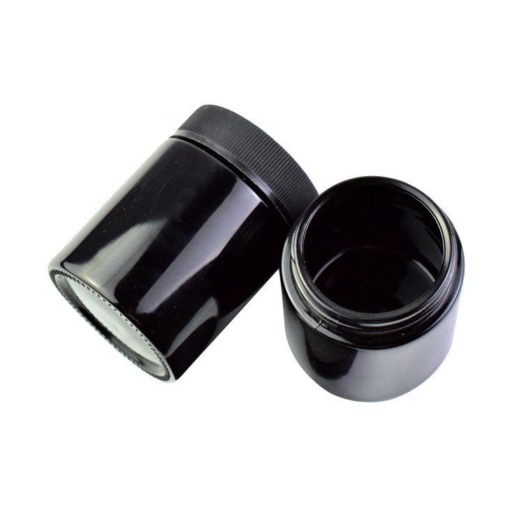 NEW ARRIVAL 2oz childproof violet UV black glass jar hemp cream child resistant china package wholesaler