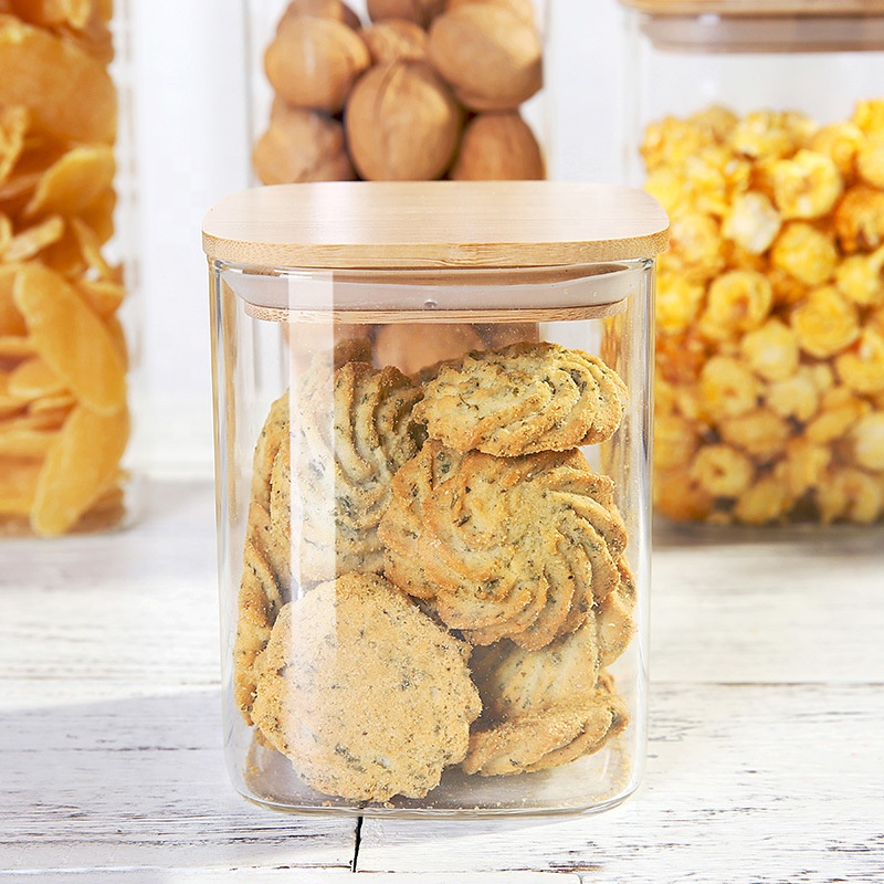 NEW Borosilicate Glass Jar Conainer with Silicone Lid Air Tight Glass Jar Storage