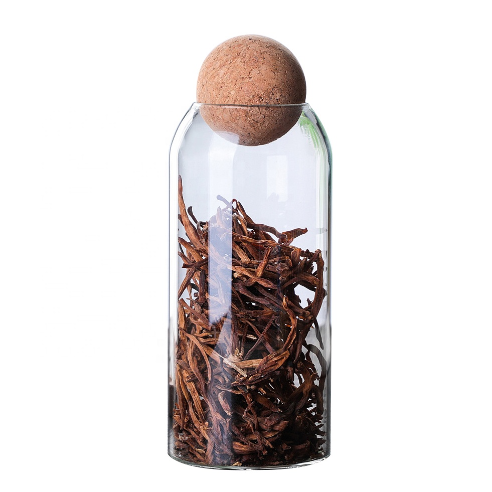 NEW Clear Borosilicate Glass Jar Food Container with Cork Lid Glass Food Stoage Container