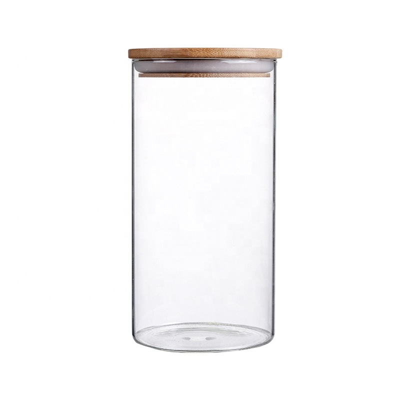 NEW Large Borosilicate Glass Jars with Quality Assurance Glass Jar with Bamboo Lid