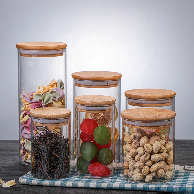 NEW Storage Borosilicate Glass Jar with Silicone Lid