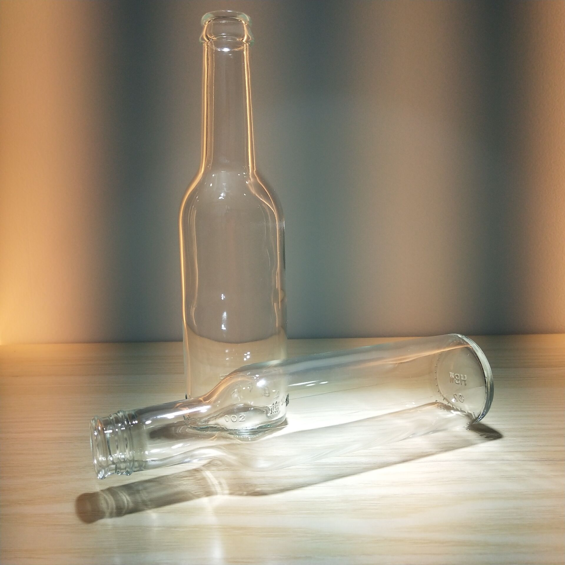 NNPB Mass Production 250ml Transparent Glass Beer Beverage Sparkling Wine Bottle