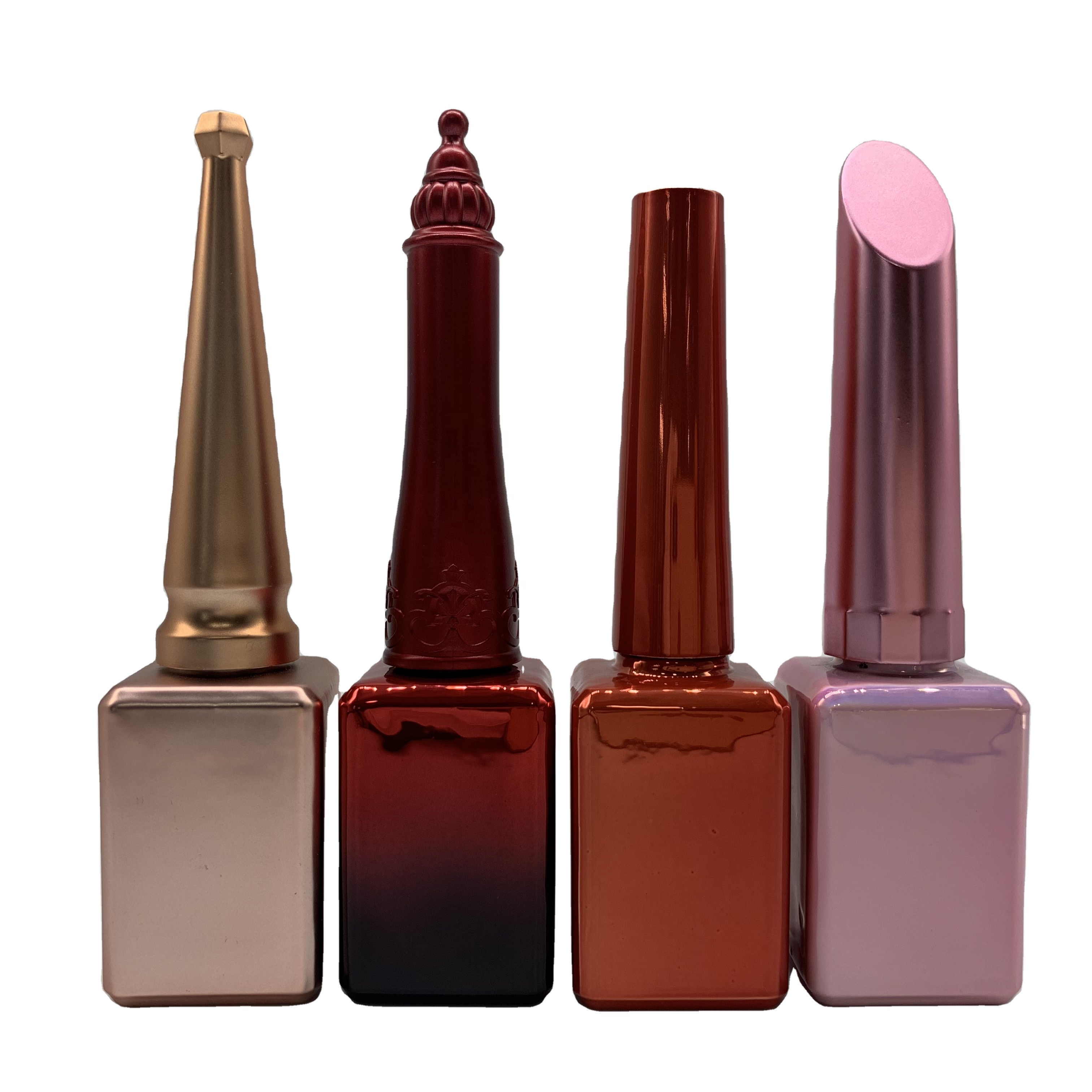 Nail Polish Bottle With Crown Cap Square Luxury