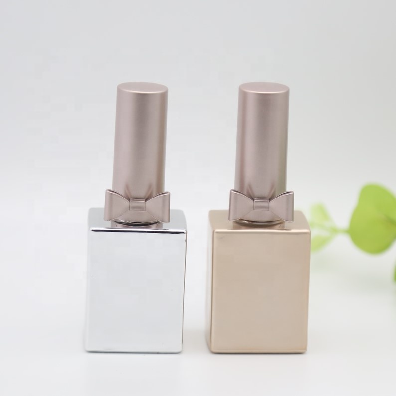 Nail Polish Bottle with Brush Empty Square Bow Glass Personal Care Reply Whithin 12 Hours Acceptable Customer's Logo HYNPB-02