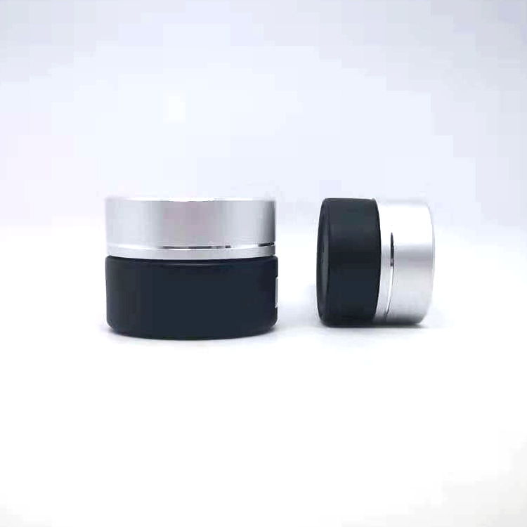 Nail gel container 5ml 10ml 15ml 20ml matte black cosmetic glass jars