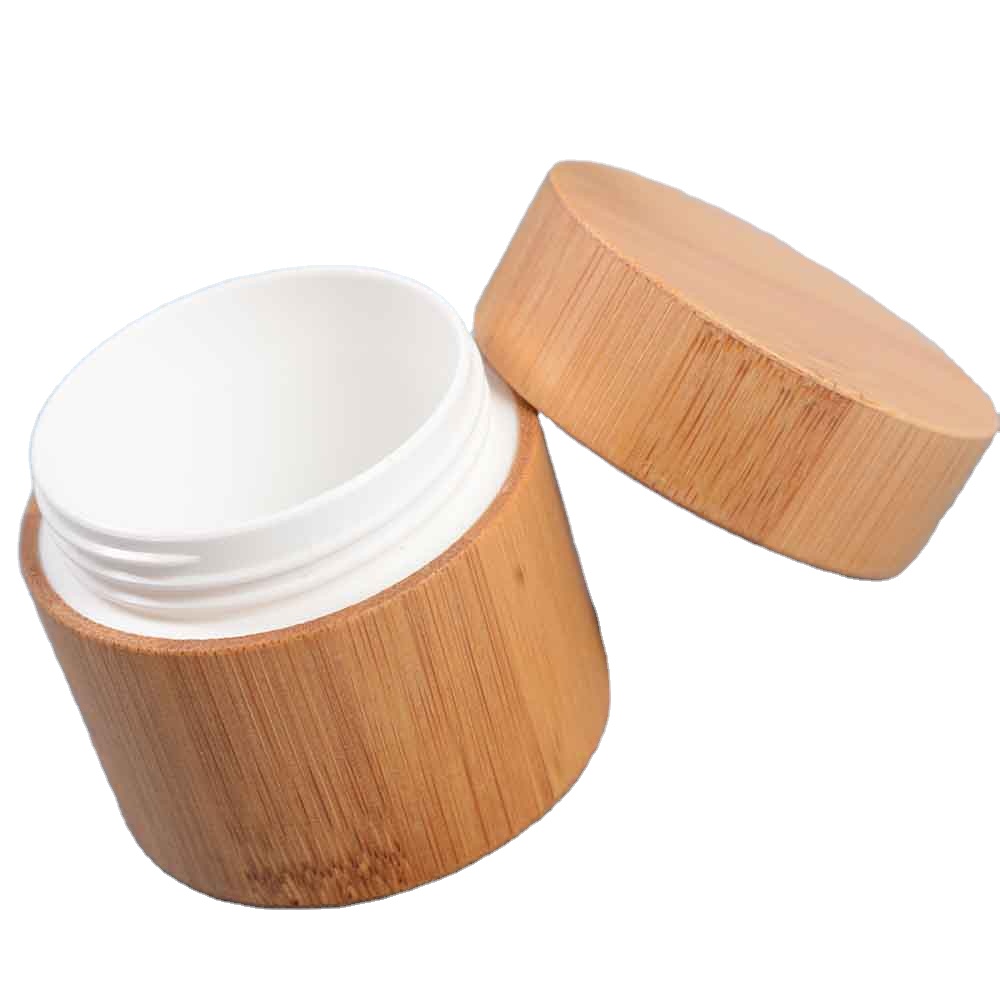Natural Bamboo Refillable Bottle 5g 10g 15g 20g 30g Cosmetics Jar Box Makeup Cream Storage Pot Container Round Bottle Portable