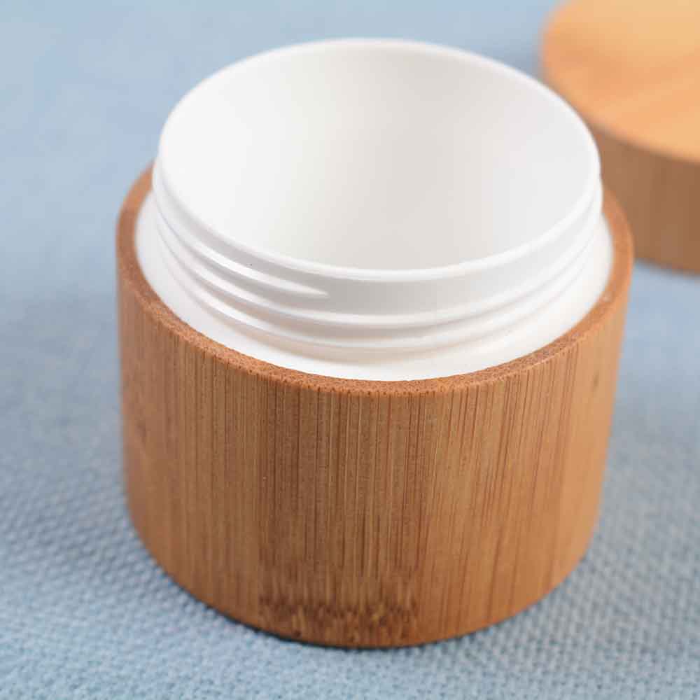 Natural Bamboo Refillable Bottle 5g 10g 15g 20g 30g Cosmetics Jar Box Makeup Cream Storage Pot Container Round Bottle Portable