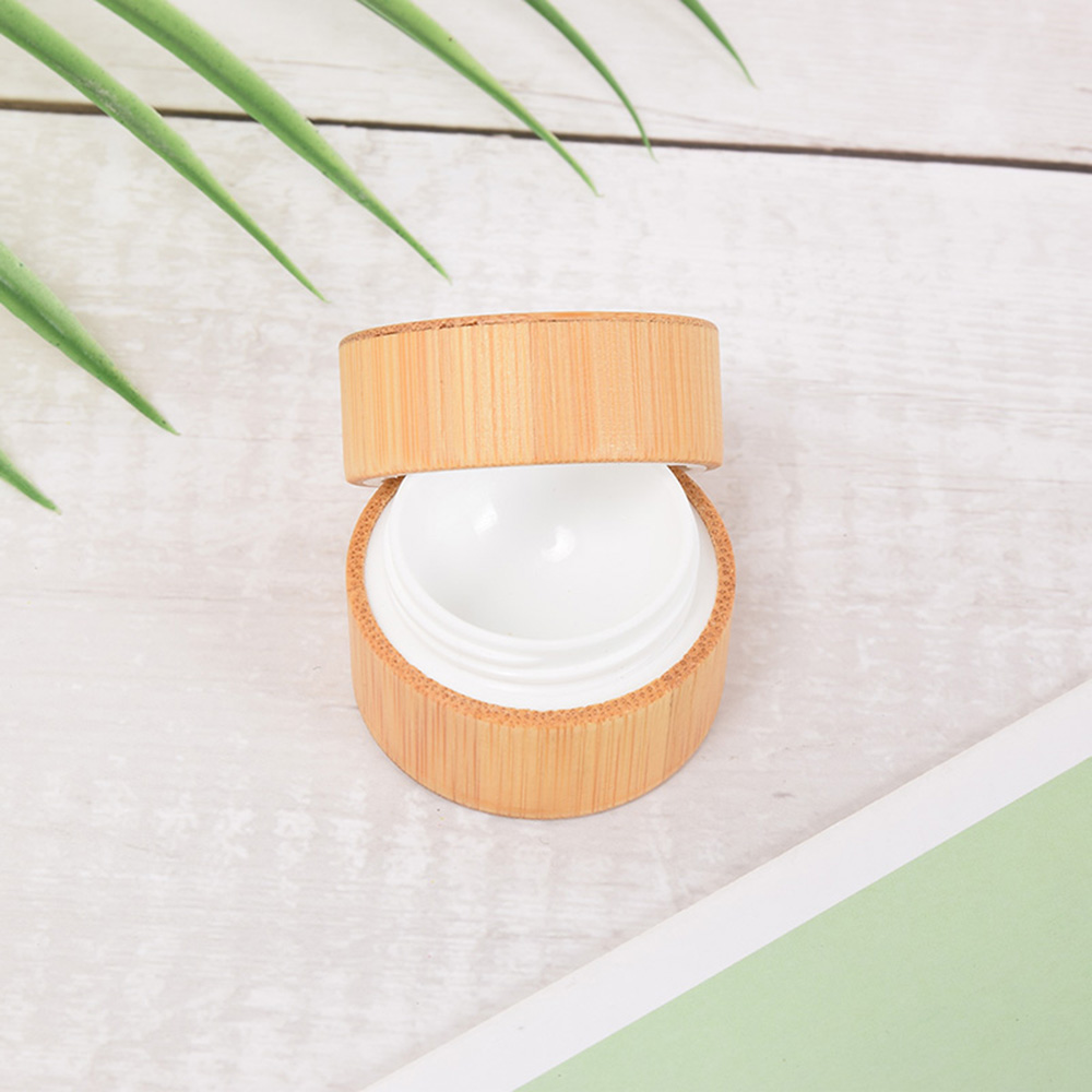 Natural Bamboo Refillable Bottle 5g 10g 15g 20g 30g Cosmetics Jar Box Makeup Cream Storage Pot Container Round Bottle Portable