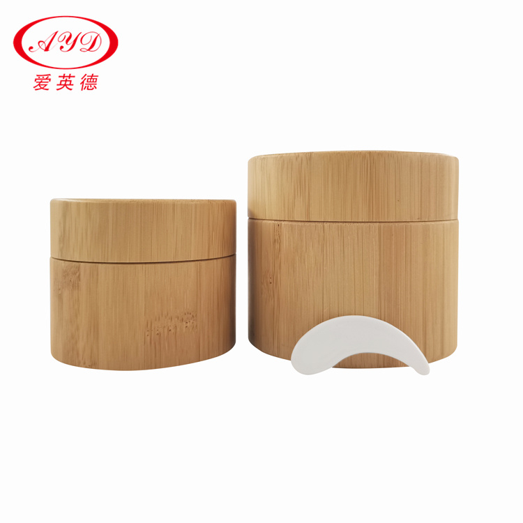 Natural Bamboo Wooden Packing Cosmetic Jar 10g 20g 30g 50g 100g 150g 200g 250g 380g With Spoon Natural Bamboo Cosmetic Jar