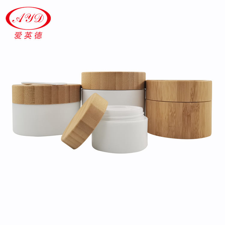 Natural Bamboo Wooden Packing Cosmetic Jar 10g 20g 30g 50g 100g 150g 200g 250g 380g With Spoon Natural Bamboo Cosmetic Jar