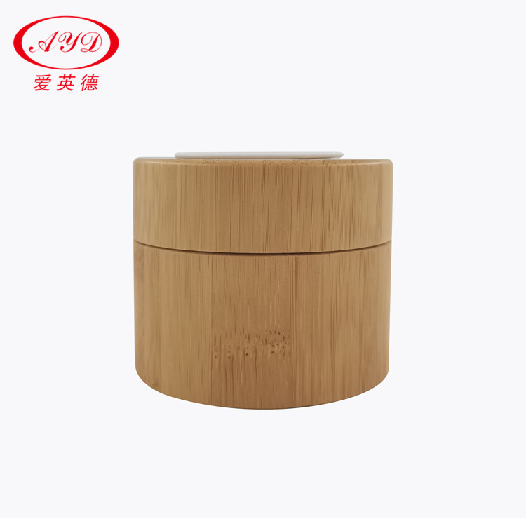 Natural Bamboo Wooden Packing Cosmetic Jar 10g 20g 30g 50g 100g 150g 200g 250g 380g With Spoon Natural Bamboo Cosmetic Jar