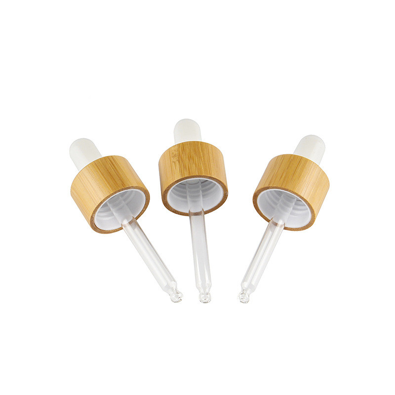 Natural Environment Bamboo Lid Eye Dropper Bottle 10ml 15ml 30ml 50ml Frosted Glass Essential Oil Bottles Bamboo Lid