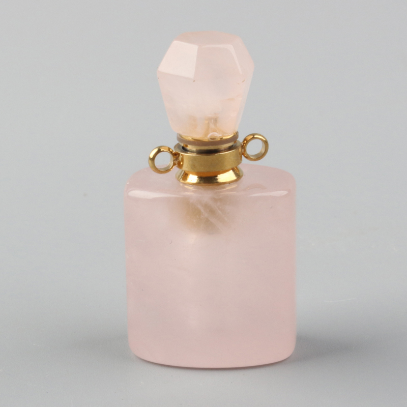 Natural High Quality Crystal Gemstone Perfume Essential Oil Rectangle Bottles Crystal Perfume Bottle
