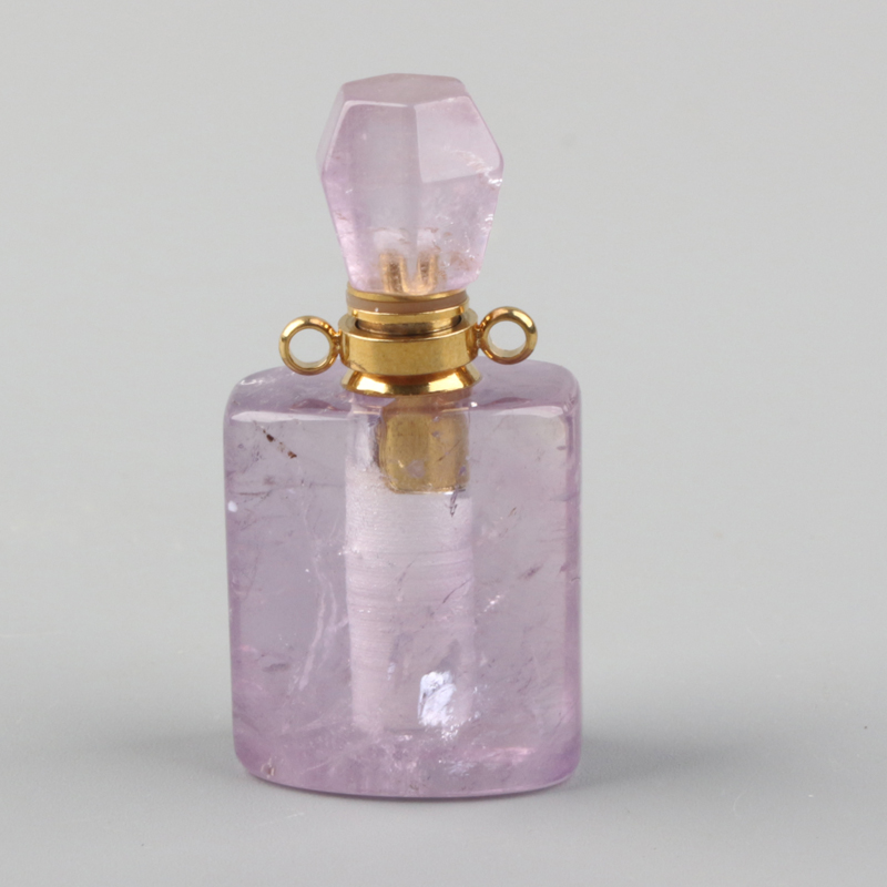 Natural High Quality Crystal Gemstone Perfume Essential Oil Rectangle Bottles Crystal Perfume Bottle