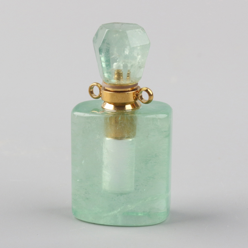 Natural High Quality Crystal Gemstone Perfume Essential Oil Rectangle Bottles Crystal Perfume Bottle