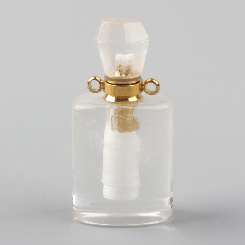 Natural High Quality Crystal Gemstone Perfume Essential Oil Rectangle Bottles Crystal Perfume Bottle