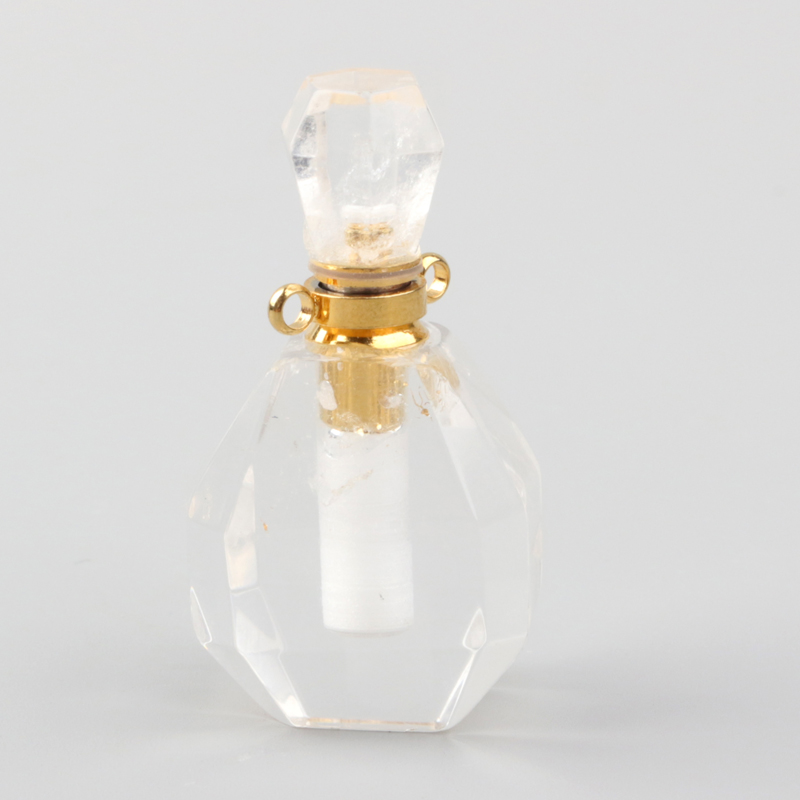 Natural High Quality Crystal Gemstone Perfume Essential Oil Rhombus Bottles Crystal Perfume Bottle