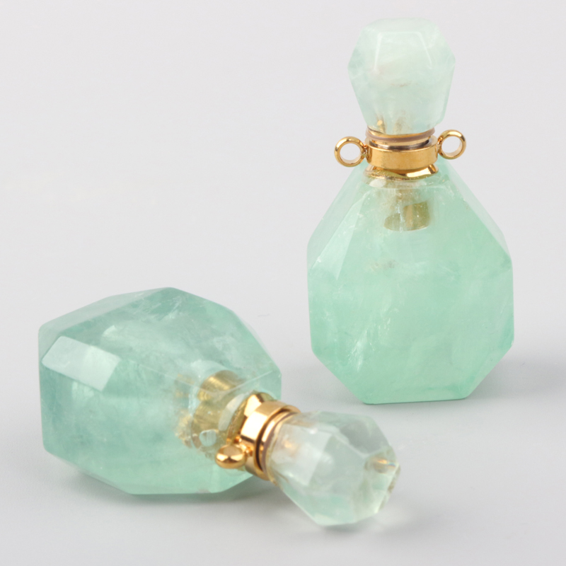 Natural High Quality Crystal Gemstone Perfume Essential Oil Rhombus Bottles Crystal Perfume Bottle