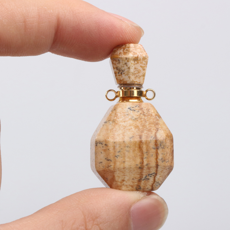 Natural High Quality Crystal Gemstone Perfume Essential Oil Rhombus Bottles Crystal Perfume Bottle