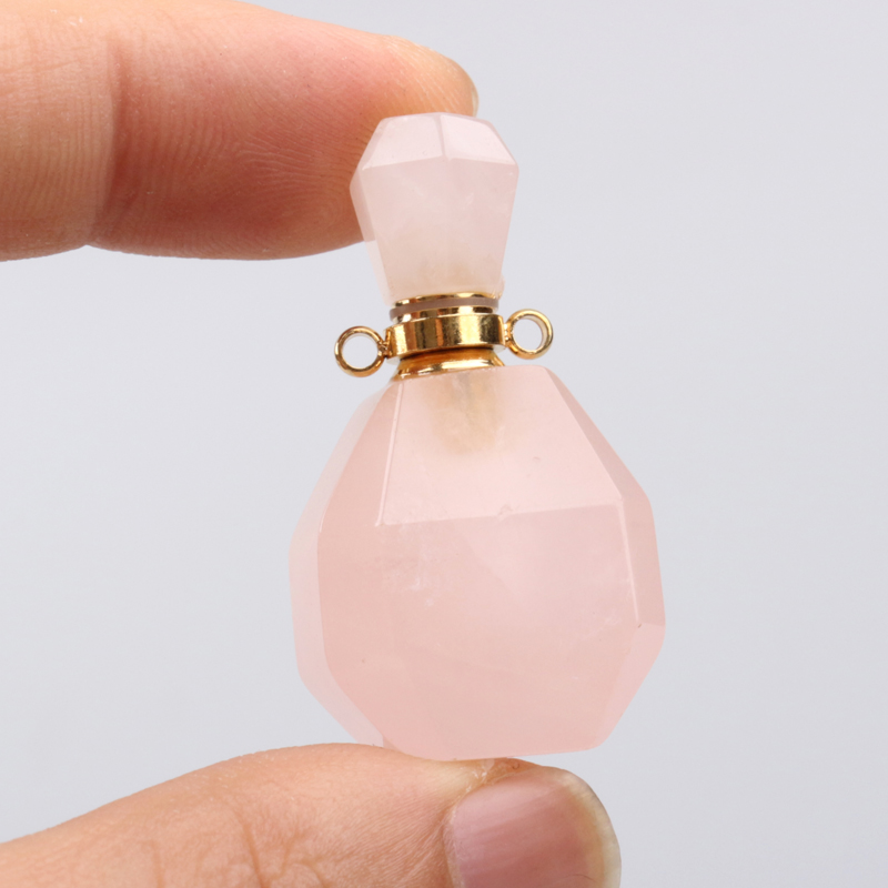 Natural High Quality Crystal Gemstone Perfume Essential Oil Rhombus Bottles Crystal Perfume Bottle