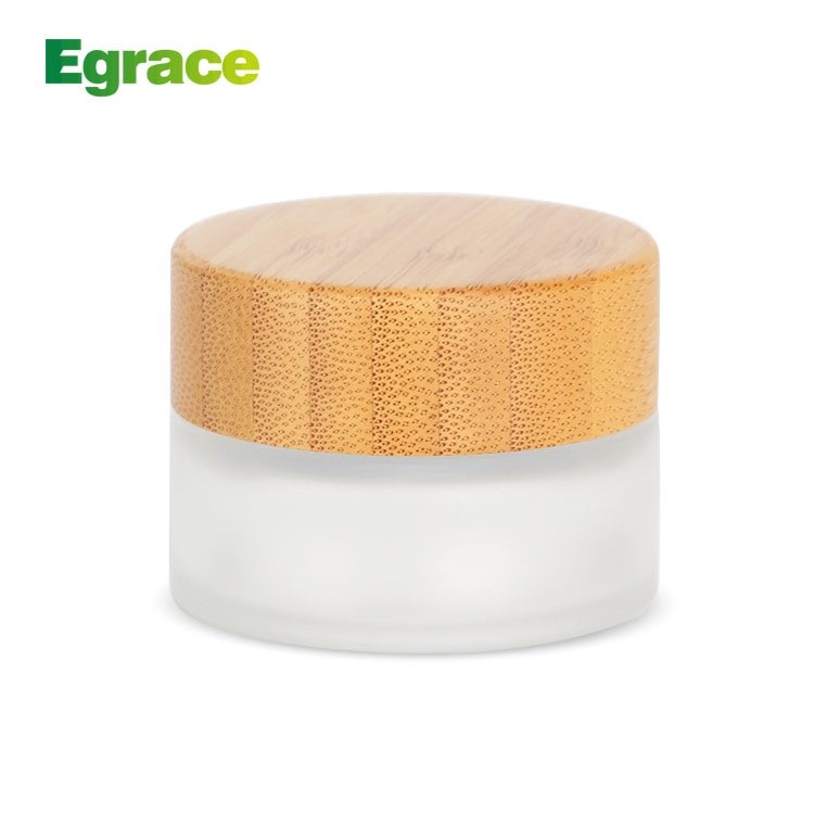 Natural cosmetic container Bamboo cosmetic jar with PP Inner and glass jar with bamboo lid 5g 15g 30g 50g 100g 150g 250g