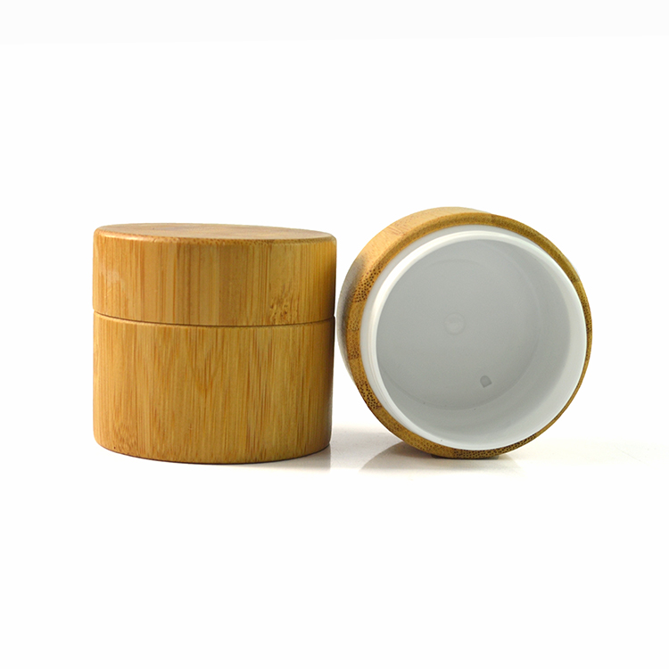 Natural cosmetic container Bamboo cosmetic jar with PP Inner and glass jar with bamboo lid 5g 15g 30g 50g 100g 150g 250g