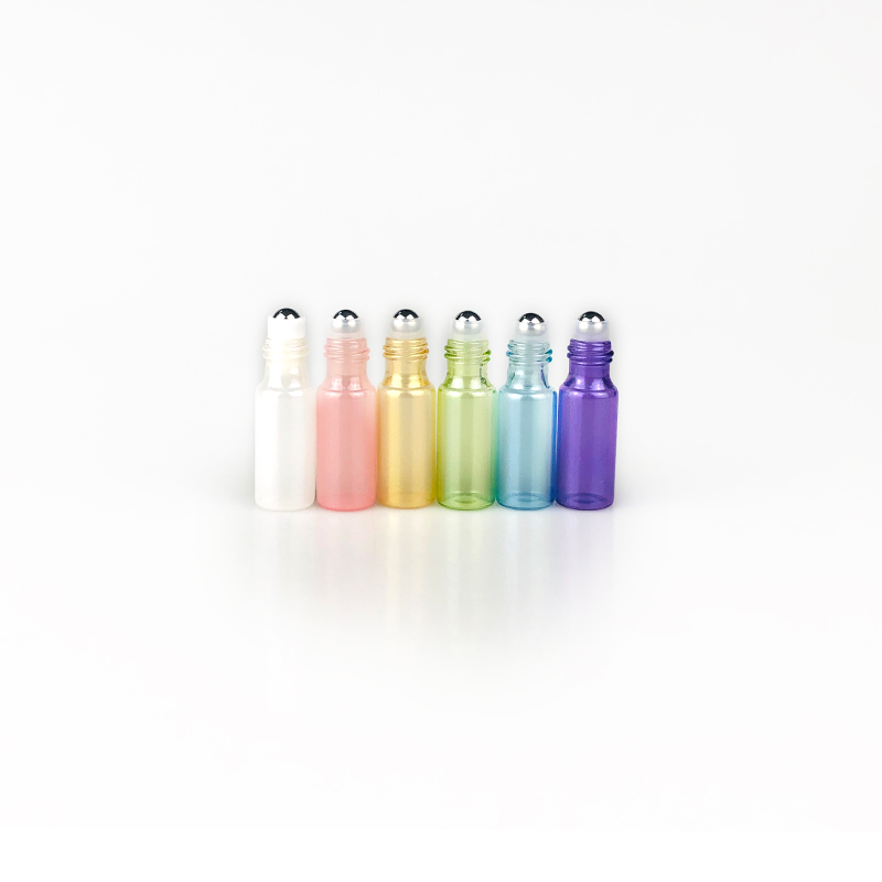 Natural empty perfume glass roll on bottle 10ml with bamboo lid