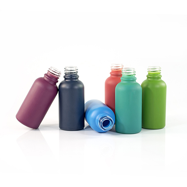Natural frosted colorful cosmetic empty container 30ml matte black glass perfume bottle with mist spray bamboo lid