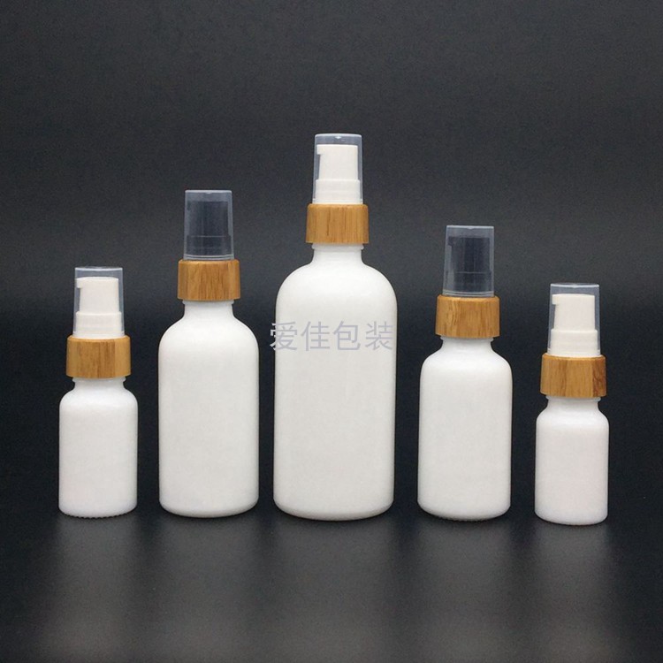 Natural frosted colorful cosmetic empty container 30ml matte black glass perfume bottle with mist spray bamboo lid