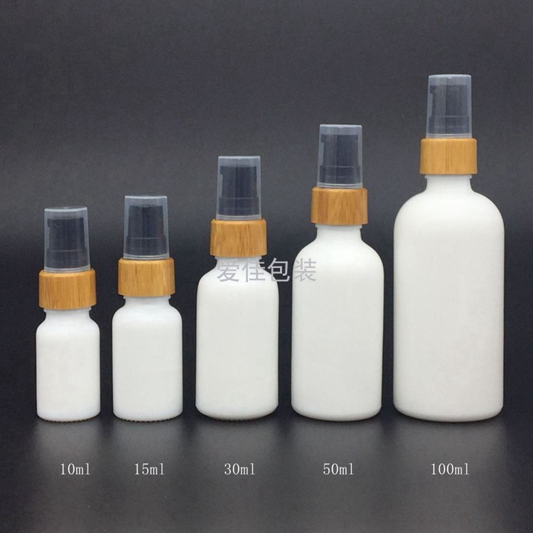 Natural frosted colorful cosmetic empty container 30ml matte black glass perfume bottle with mist spray bamboo lid