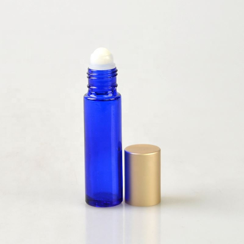 Natural glass material blue color Latest Design Blue Cosmetic pump bottle