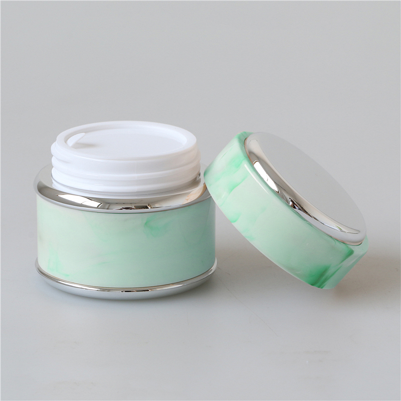 Natural luxury blue marble color anti age cream jar empty cosmetic container for skin care 30g 50g