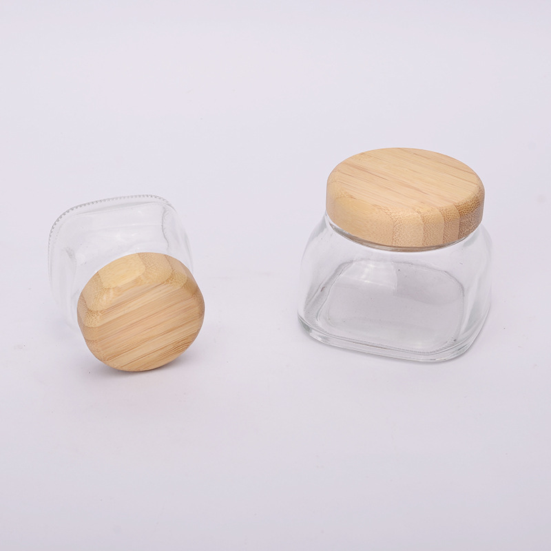 Natural luxury cosmetic glass bamboo lotion pump bottle 100ml