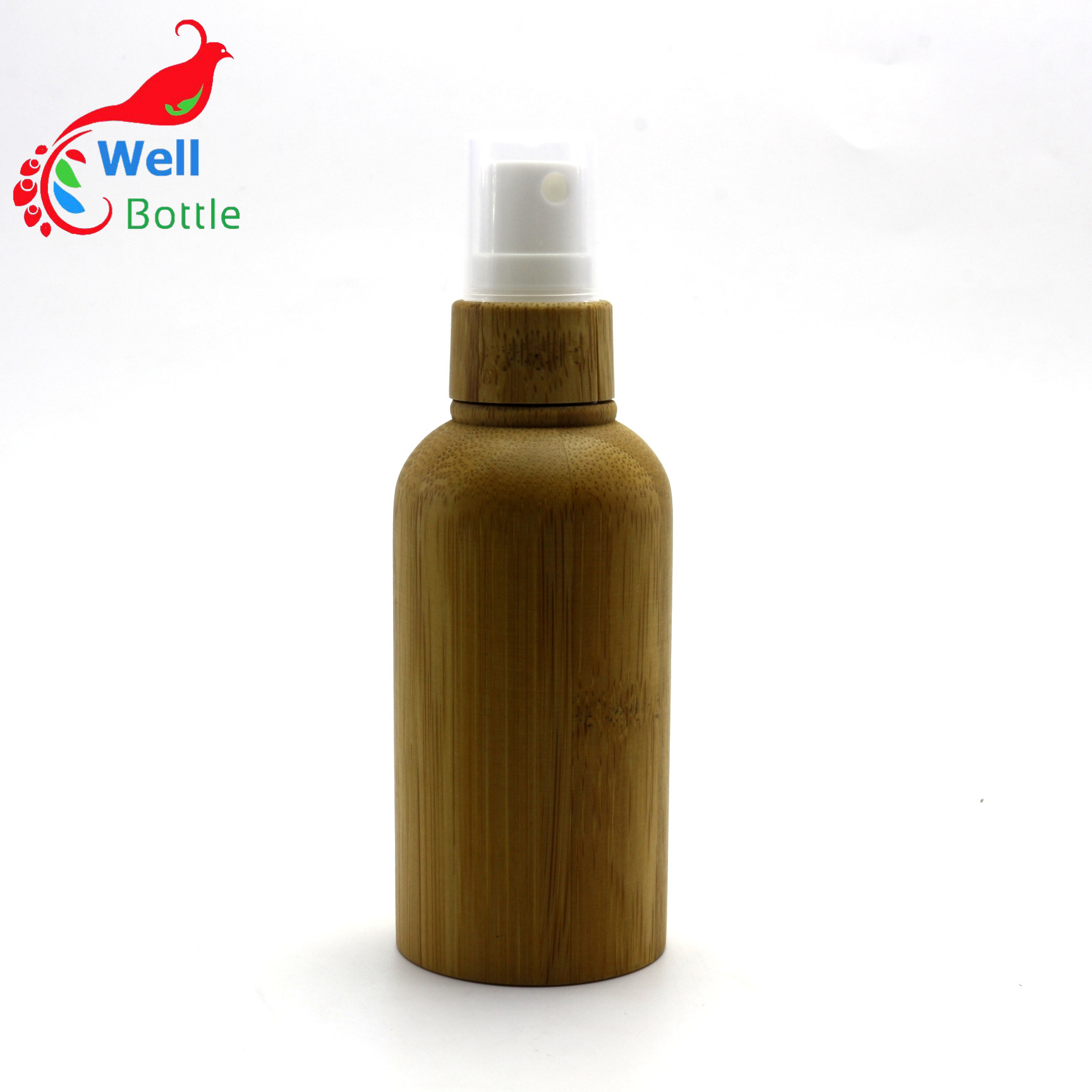 Natural round spray bottle with bamboo lid Spray-011RL