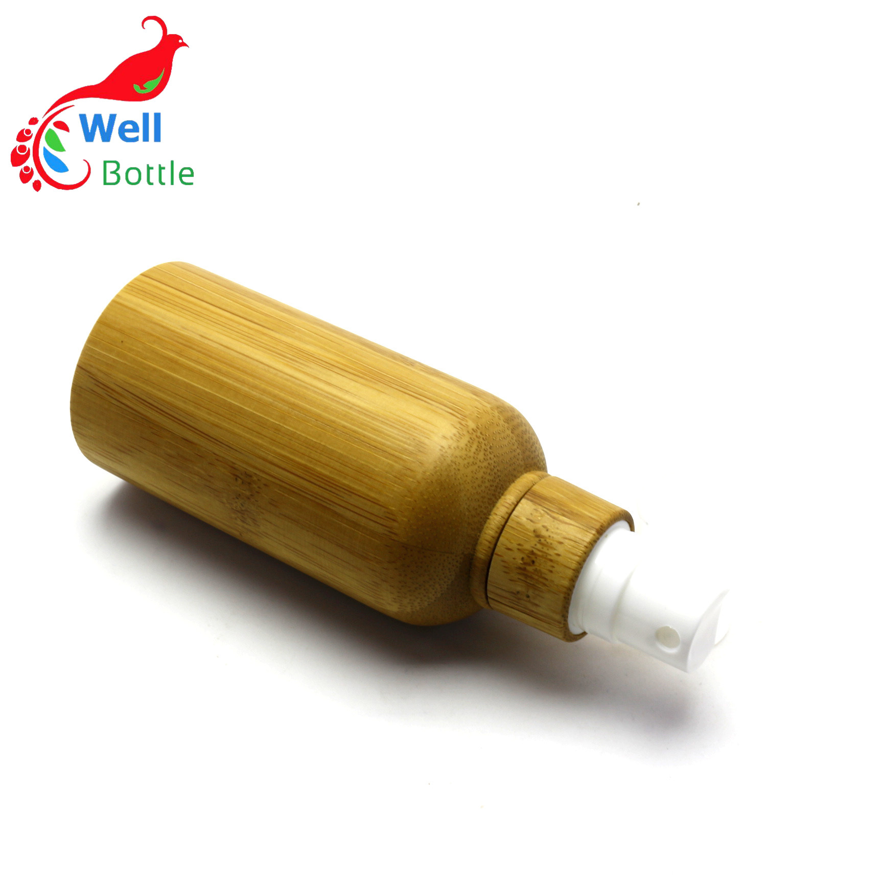 Natural round spray bottle with bamboo lid Spray-011RL
