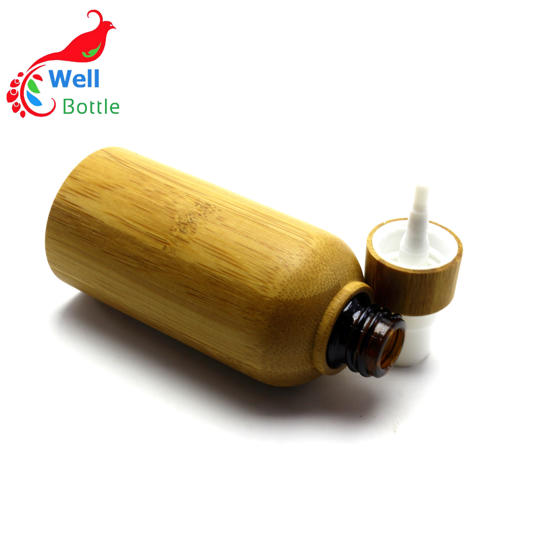 Natural round spray bottle with bamboo lid Spray-011RL