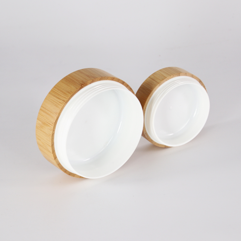 Nature bamboo full covered plastic liner cosmetic jar 30g 50g for makeup packaging