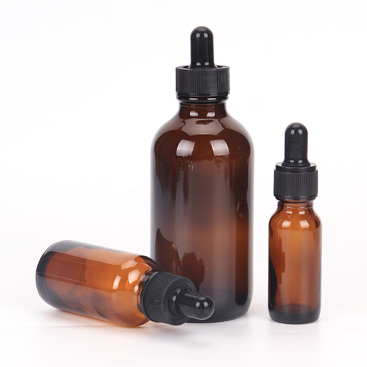 New 100ml 120ml Brown Glass Boston Essential Oil Dropper Bottle with Screw cap