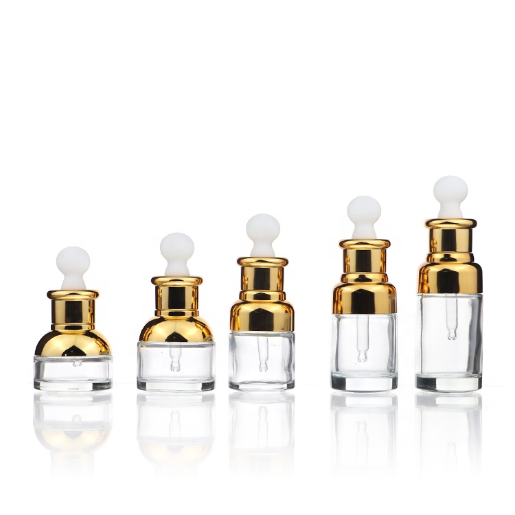 New 15 20 30 50 100 Grams 1 Oz Clear Luxury Skin Care Skincare Cosmetics 30g Glass Dropper Bottles For Essential Oil