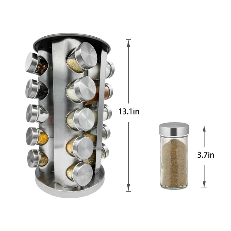 New 20 PCS Bottles 430 Stainless Steel Condiment Seasoning Glass Bottle